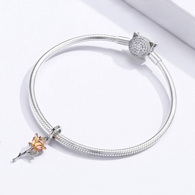 VOROCO Store 925 Sterling Silver Love Heart Charm for Charm Bracelet, Christmas Mother's Day Birthday Perfect Jewelry Gifts for Mom Grandma Daughter Friend Sister - Image 1